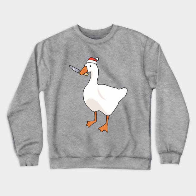 Goose with a knife in a New Year's hat Crewneck Sweatshirt by KamyShek89